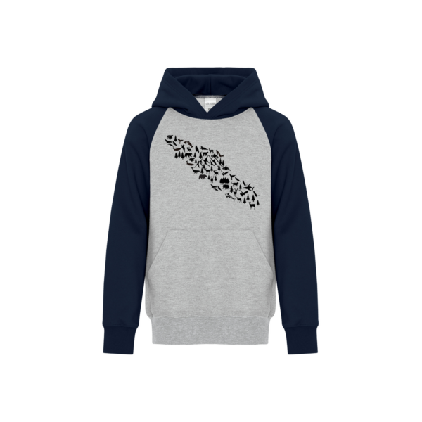 Island Wildlife Two Tone Youth Hooded Sweatshirt