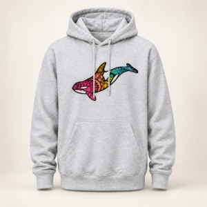 Rainbow Orca Embroidered Hoodie